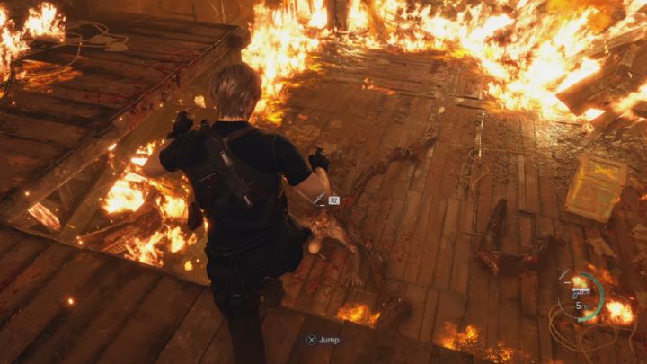 Wie in der ersten Phase müsst ihr auf einen geschwächten Boss springen und ihm auf den Rücken ins Auge stechen - Resident Evil 4 Remake: Wie besiegt man Boss Mendez?  - Bosse - Resident Evil 4 Remake-Leitfaden