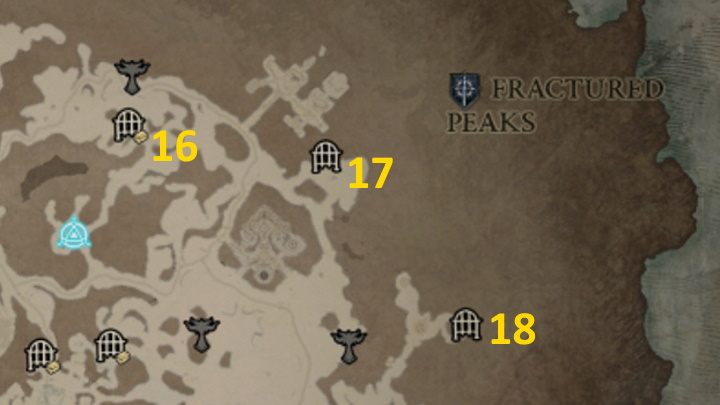7 - Diablo 4: Dungeons-Karte - Fractured Peaks - Dungeons - Diablo 4 Guide
