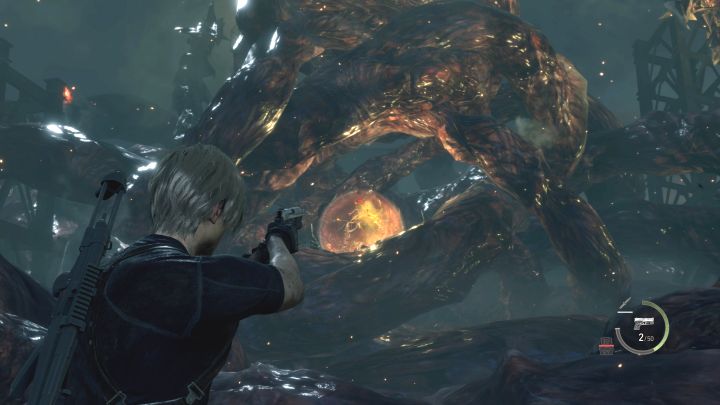 Schießen Sie mit einer beliebigen Waffe auf den Kern des Bosses und weichen Sie seinen Angriffen aus - Resident Evil 4 Remake: Wie kann man den Endboss besiegen?  - Bosse - Resident Evil 4 Remake-Leitfaden