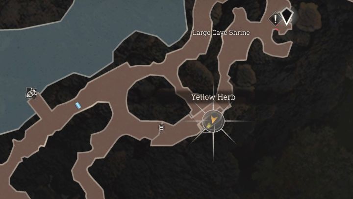 Yellow Herb befindet sich im Large Cave Shrine, den Sie ab Kapitel 4 – Resident Evil 4 Remake: Yellow Herb Map – Village – Secrets – Resident Evil 4 Remake Guide – mit dem Boot erreichen können