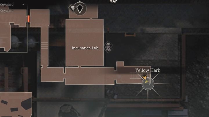 Yellow Herb #2 befindet sich in einem Raum neben der Treppe, östlich vom Incubation Lab – Resident Evil 4 Remake: Yellow Herb Karte – Insel – Geheimnisse – Resident Evil 4 Remake Guide