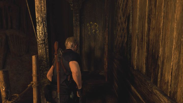 Symbol 1 – Resident Evil 4 Remake: Erwerb des Kirchenschlüssel-Puzzles (Kapitel 4).  - Rätsellösungen - Resident Evil 4 Remake Guide