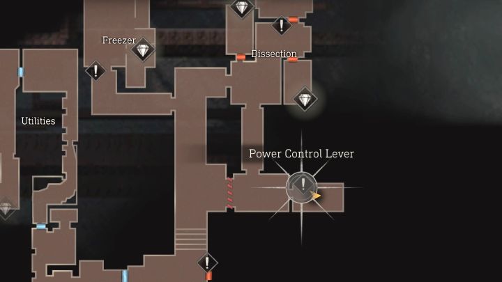 Sie müssen den Power Control Lever erreichen – er befindet sich südlich des Terminals – Resident Evil 4 Remake: Electronic Lock Terminal Puzzle in Dissection – Puzzle-Lösungen – Resident Evil 4 Remake Guide