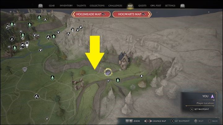 Link zur Karte: Merlin Trials - Hogsmeade Valley #3 - Hogwarts Legacy: Hogsmeade Valley - all Merlin Trials - Merlins Trials - Hogwarts Legacy Guide