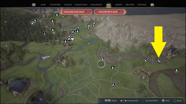 Link zur Karte: Merlin Trial - Hogsmeade Valley #4 - Hogwarts Legacy: Hogsmeade Valley - all Merlin Trials - Merlins Trials - Hogwarts Legacy Guide