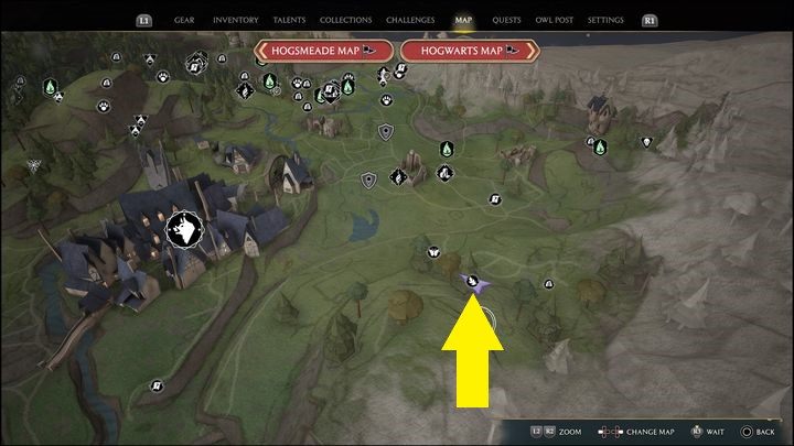 Link zur Karte: Merlin Trial - Hogsmeade Valley #5 - Hogwarts Legacy: Hogsmeade Valley - all Merlin Trials - Merlins Trials - Hogwarts Legacy Guide