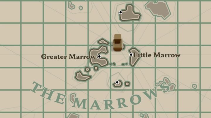 Nachricht Nr. 1 befindet sich zwischen Greater Marrow und Little Marrow in der Region The Marrows – Dredge: Alle Nachrichten – Geheimnisse und Sammlerstücke – Dredge Guide