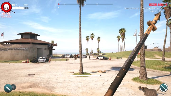 Ein guter Bereich, um die Trophäe zu verdienen, ist in der Nähe der Polizeistation von Venice Beach – Dead Island 2: Wie werfe ich eine Waffe 35 Meter weit?  - Häufig gestellte Fragen - Dead Island 2-Leitfaden