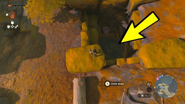 Wenn Sie vom Gutanbac-Schrein zum Tempel der Zeit zurückkehren, nutzen Sie die Flugplattform, um schnell auf die untere Ebene der Insel zu gelangen – Zelda TotK: The Closed Door – Komplettlösung – Zelda Tears of the Kingdom Guide
