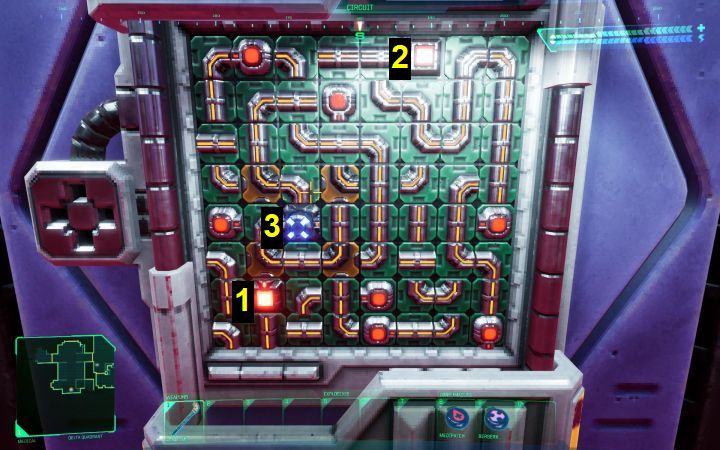 Ein Beispiel für die erste Variante des Minispiels ist im Bild dargestellt – System Shock Remake: Puzzles – Junction Box – Grundlagen – System Shock Remake Guide