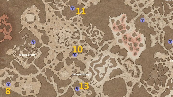 In Untamed Scarps gibt es 4 Altäre zu entdecken – Diablo 4: Altäre von Lilith – Trockene Steppen – Altäre von Lilith – Diablo 4 Guide