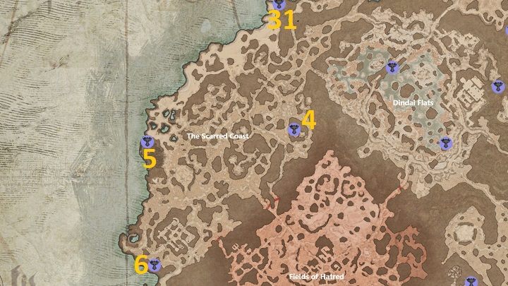 An der Narbenküste gibt es 4 Altäre zu entdecken – Diablo 4: Altäre von Lilith – Trockensteppe – Altäre von Lilith – Diablo 4 Guide