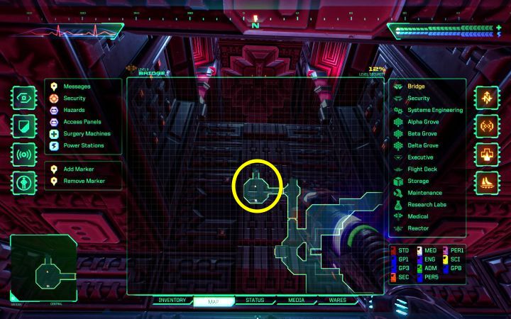 Gehen Sie in den westlichen Raum der Brücke, wo Sie e – System Shock Remake: All Skully – Secrets and Collectibles – System Shock Remake Guide haben