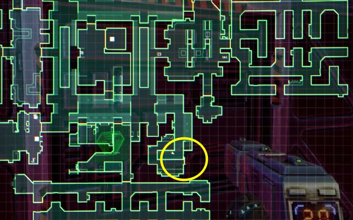 Der Raum mit Computerknoten befindet sich im südöstlichen Teil des Decks – System Shock Remake: Reactor Self-Destruct Procedure – Rätselbeschreibung – Rätsel – System Shock Remake Guide