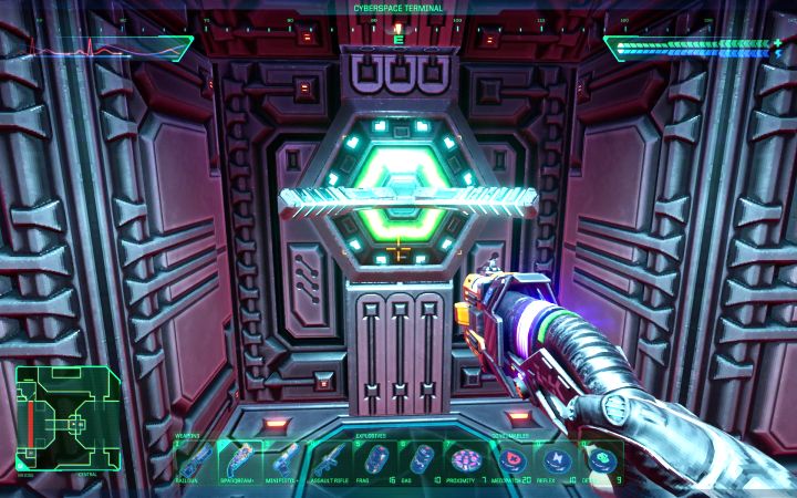 Benutzen Sie die Schlüsselkarte an der Tür in der Nähe – System Shock Remake: Gutes Ende – Endings – System Shock Remake Guide