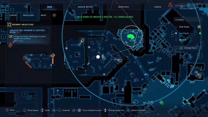 Wenn Sie jeden neuen Raum betreten, sollten Sie Ihre Karte öffnen, auf der Symbole interaktiver Objekte erscheinen – Aliens Dark Descent: Tipps und Tricks – Grundlagen – Aliens Dark Descent Guide