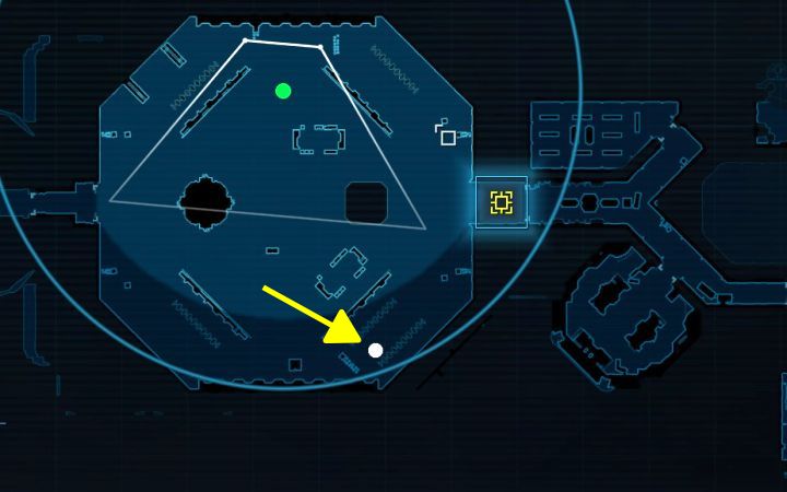 Xenomorph ist auf der Karte mit einem weißen Punkt markiert, ein wichtiger Hinweis auf die Wahrscheinlichkeit, entdeckt zu werden – Aliens Dark Descent: Wie entkommt man aus dem Serverraum und weicht Xenomorph aus?  - FAQ – Aliens Dark Descent Guide