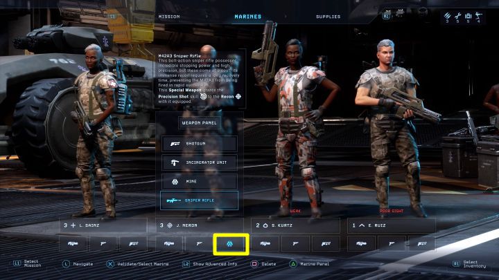 Der letzte Schritt besteht darin, dem Recon ein Scharfschützengewehr zuzuweisen – Aliens Dark Descent: Wie verwende ich ein Scharfschützengewehr für Stealth-Kills?  - FAQ – Aliens Dark Descent Guide