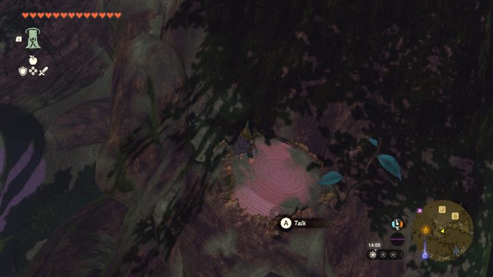 Klettern Sie auf die Wurzeln des großen Baums und finden Sie einen kleinen Baumstumpf – Zelda TotK: Trail of the Master Sword – Komplettlösung – Zelda Tears of the Kingdom Guide