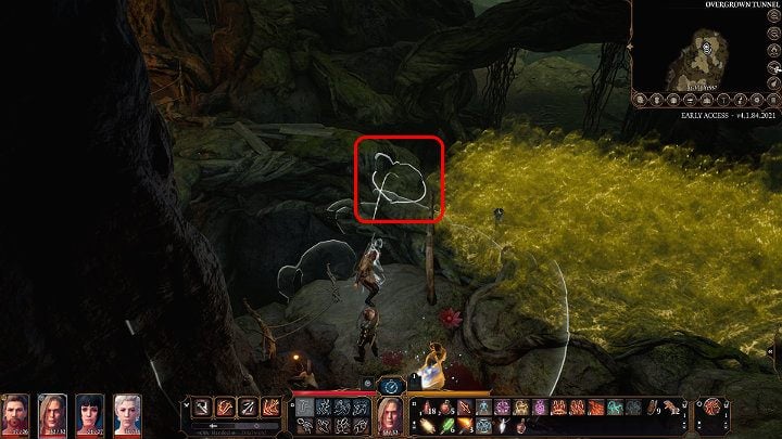 Approach the edge of the rock, and jump once again - aim for the spot marked in the image above - Baldurs Gate 3: Auntie Ethel/Green Witch - how to beat? - Bosses and difficult fights - Baldurs Gate 3 Guide, Walkthrough