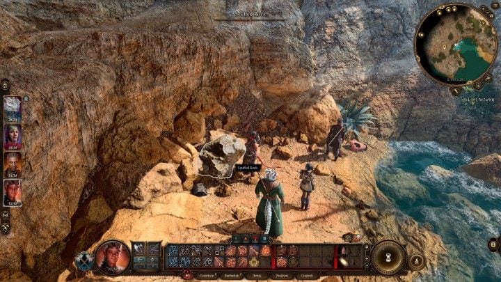 Wenn Sie den Test bestehen, können Sie mit dem abgewetzten Stein interagieren – Baldurs Gate 3: The Hidden Harpers Chest-Rätsel – Rätsel – Baldurs Gate 3-Leitfaden, Komplettlösung