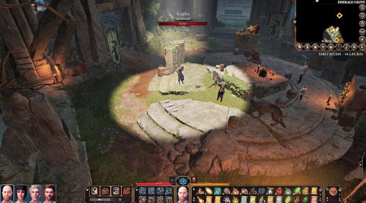 Bei Ihrem ersten Besuch werden Sie Zeuge einer wichtigen Szene rund um die Erzdruiden Kagha, Rath und Arabella – Baldurs Gate 3: Druid Grove / Silvanus Grove-Karte – Weltatlas – Baldurs Gate 3-Leitfaden, Komplettlösung