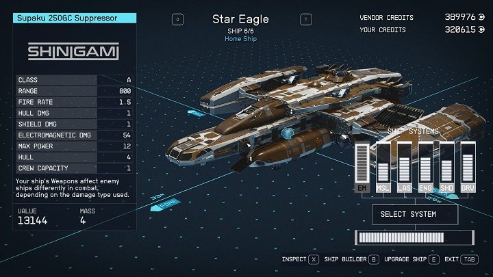 Star Eagle ist ein Schiff der Klasse A, was bedeutet, dass es nicht viel Feuerkraft hat, aber sehr mobil ist – Starfield: Wie bekomme ich das Star Eagle-Schiff?  - Quests und Kampagne - Starfield Guide