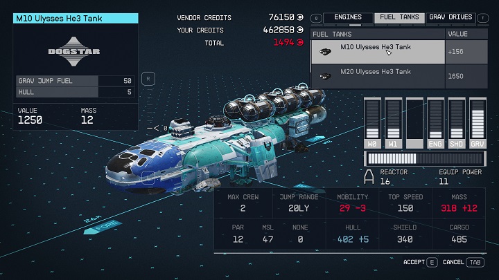 2 – Starfield: Wie kann die Treibstoffkapazität eines Schiffes erhöht werden?  - Schiff - Sternenfeldführer