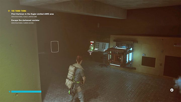 In all places where you have to run through the main corridor you can help yourself with dashes to get to the next illuminated spots as quickly as possible - Control AWE: The Third Thing walkthrough - Walkthrough - Control Guide