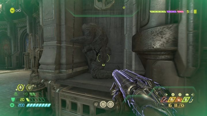 To open up the way to the Sentinel Battery, you need to destroy the damaged monument - Doom Eternal: Taras Nabad secrets maps and location - Collectibles and secrets - Doom Eternal Guide