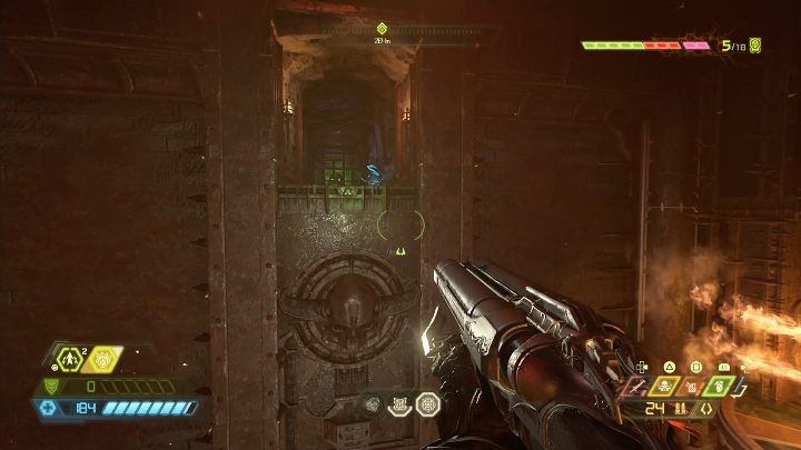 To get to the map, you have to jump to the top of the burning trap and then jump to a safe rock shelf - Doom Eternal: Taras Nabad secrets maps and location - Collectibles and secrets - Doom Eternal Guide