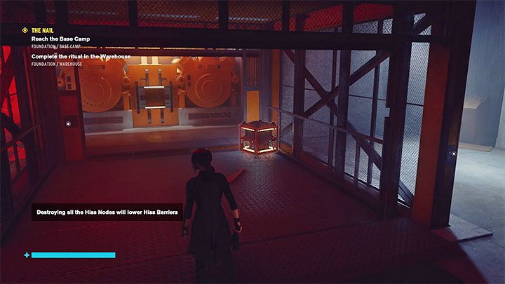 You can start destroying the red Hiss Nodes here, but unfortunately Jesse wont be able to reach them all - Control: The Nail, Warehouse and Collapsed Department - walkthrough - Walkthrough - Control Guide