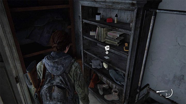 Das Sammlerstück liegt auf einem der Regale im Raum oben – The Last of Us 2: Patrol – Sammlerstücke, Artefakte, Münzen – Jackson – The Last of Us 2 Guide
