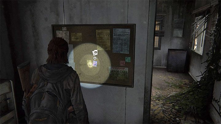 Sehen Sie sich die Pinnwand darin an – The Last of Us 2: The Gate – Sammlerstücke, Artefakte, Münzen – Seattle Tag 1 – Ellie – The Last of Us 2 Guide