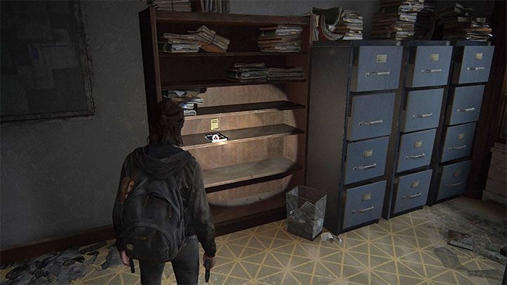 The training manual lies on one of the shelves - The Last of Us 2: Downtown map - collectibles, artefacts, coins - Seattle Day 1 - Ellie - The Last of Us 2 Guide