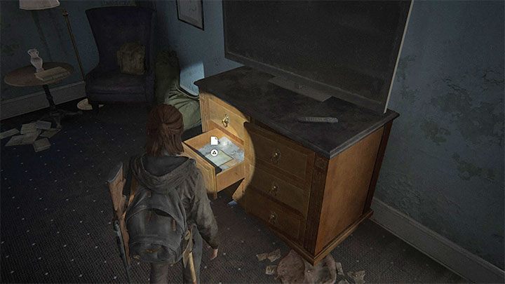 You have to get rid of the infected in the hotel lobby and then climb the stairs leading to the upper floor - The Last of Us 2: Downtown map - collectibles, artefacts, coins - Seattle Day 1 - Ellie - The Last of Us 2 Guide