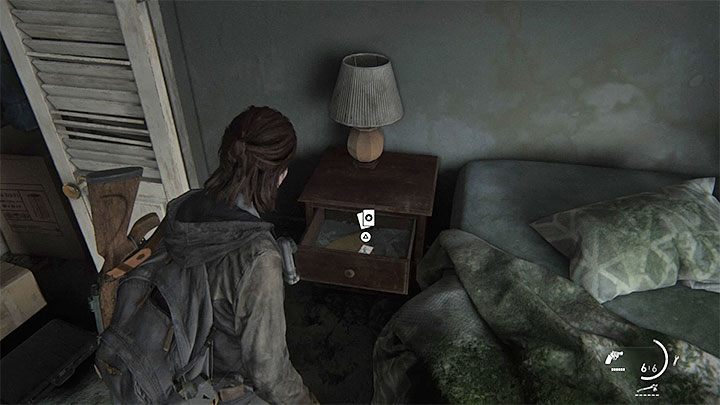 Die Sammelkarte ist in einem Schlafzimmerschrank versteckt – The Last of Us 2: Eastbrook Elementary-Sammlerstücke, Artefakte, Münzen – Seattle Tag 1 – Ellie – The Last of Us 2 Guide