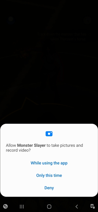 Es ist erwähnenswert, dass Sie der App den Zugriff auf die Kamera erlauben sollten, bevor Sie sie zum ersten Mal öffnen – The Witcher Monster Slayer: Kampf – AR-Modus – Kampf – The Witcher – Anleitung zum Spiel
