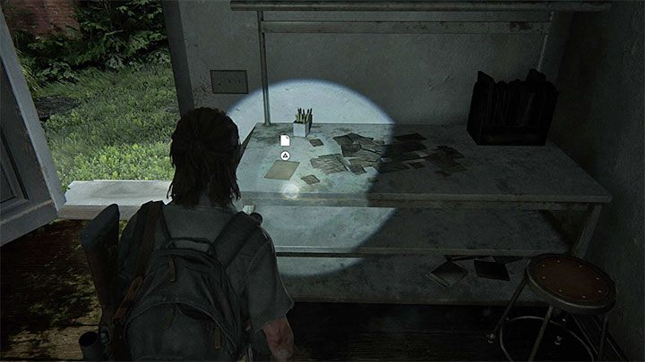 You can find the document on a table at the back of the building - The Last of Us 2: Hillcrest - collectibles, artefacts, coins - Seattle Day 2 - Ellie - The Last of Us 2 Guide