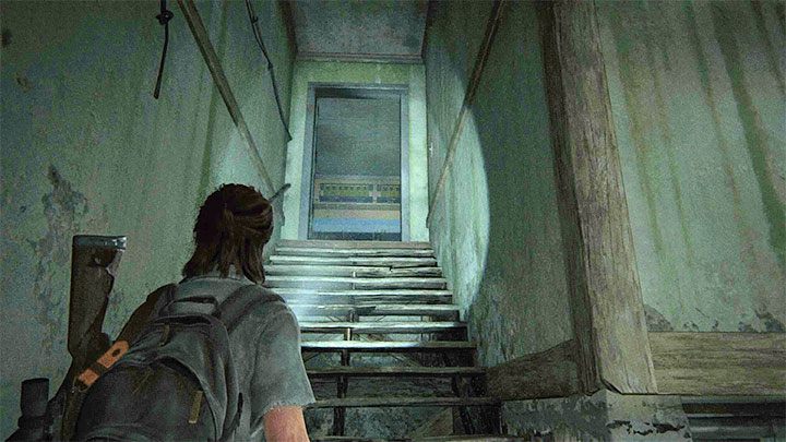 In the basement, there are some Shamblers - you can decide to defeat them or focus on reaching the stairs shown in the picture - The Last of Us 2: Hillcrest - collectibles, artefacts, coins - Seattle Day 2 - Ellie - The Last of Us 2 Guide