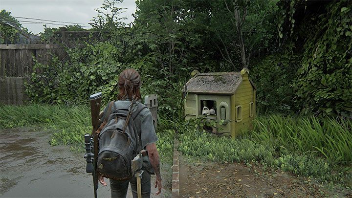 Take an interest in the yellow childrens home shown in the picture, which is located on the left - The Last of Us 2: Hillcrest - collectibles, artefacts, coins - Seattle Day 2 - Ellie - The Last of Us 2 Guide