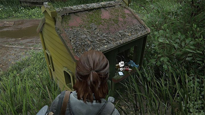 The trading card is hidden behind the yellow house - The Last of Us 2: Hillcrest - collectibles, artefacts, coins - Seattle Day 2 - Ellie - The Last of Us 2 Guide