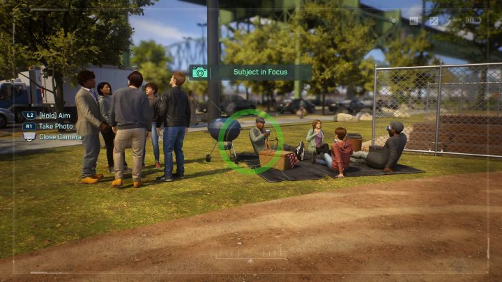 Machen Sie ein Foto von Menschen auf einer Picknickdecke in der Nähe des Baseballfeldes – Spider Man 2: Alle Fototermine – Orte – Geheimnisse und Sammlerstücke – Spider Man 2 Guide
