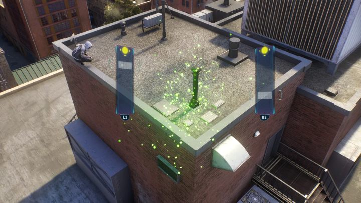Scannen Sie den Hebel auf dem Dach – Spider Man 2: All Prowler Stashes – Orte – Geheimnisse und Sammlerstücke – Spider Man 2 Guide