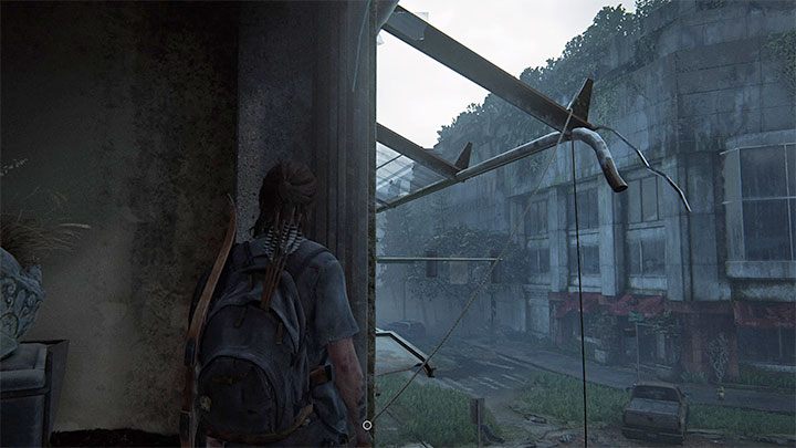 Youll find a rope nearby - pick it up and throw it over a protruding metal roofing element - The Last of Us 2: In Search of Nora, The Seraphites - artefacts, coins - Seattle Day 2 - Ellie - The Last of Us 2 Guide