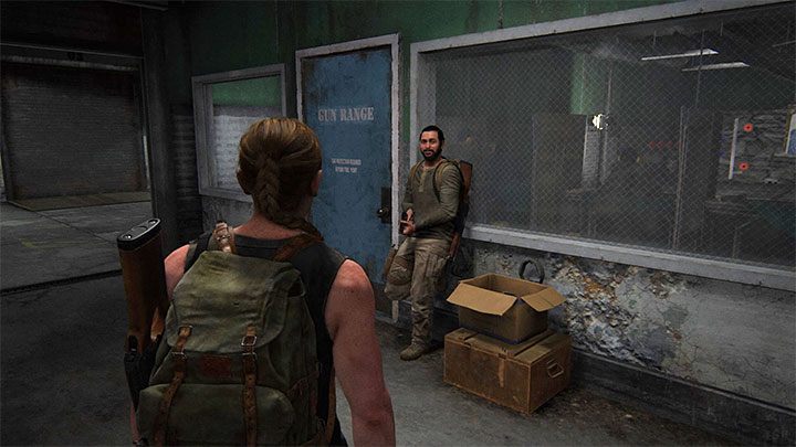 Sie können es bald finden, nachdem Sie auf den im Bild gezeigten Schießstand gestoßen sind – The Last of Us 2: The Stadium – Sammlerstücke, Artefakte, Münzen – Seattle Tag 1 – Abby – The Last of Us 2 Guide