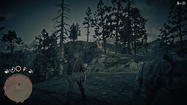 The bones are atop the large stone, the one on top of the hill - Red Dead Redemption 2: Dinosaur Bones - where to find all of them? Maps - Dinosaur bones and Rock Carvings - Red Dead Redemption 2 Guide