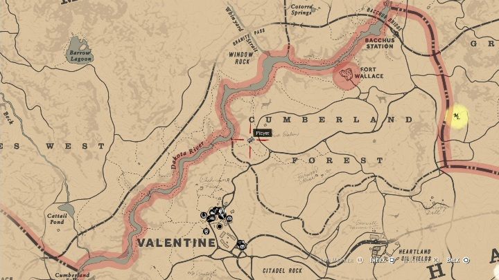 This bone is located west from Cumberland Forest - Red Dead Redemption 2: Dinosaur Bones - where to find all of them? Maps - Dinosaur bones and Rock Carvings - Red Dead Redemption 2 Guide