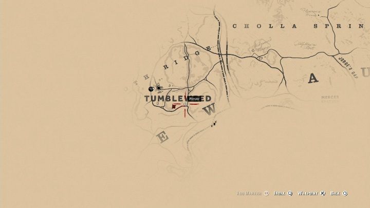 This bone is in the southern part of Tumbleweed - Red Dead Redemption 2: Dinosaur Bones - where to find all of them? Maps - Dinosaur bones and Rock Carvings - Red Dead Redemption 2 Guide