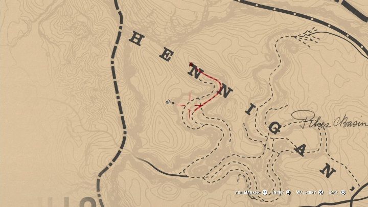 This bone is in the eastern part of Hennigans Stead - Red Dead Redemption 2: Dinosaur Bones - where to find all of them? Maps - Dinosaur bones and Rock Carvings - Red Dead Redemption 2 Guide